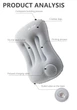Подушка кемпінгова надувна BISINNA Camping Inflatable Pillow Portable Ultralight Travel Hiking Air Sleeping for Neck and Lumbar Support GREY - зображення 2