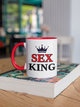 Чашка керамічна Sex King 330 мл Біла з червоною ручкою - изображение 3
