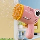 Пистолет для мыльных пузырей Dinosaur Bubble Gun с насадкой на 40 отверстий 50ml Pink - изображение 2