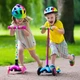 Самокат трехколесный разборный Best Scooter Mini с светящимися колесами бесшумные мягкие Розовый - изображение 3