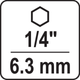 Kątowy magnetyczny uchwyt do bitów YATO 1/4 105 mm (YT-04630) - obraz 6