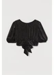 Блуза H&M S Чорний 0949265_блест.круж.бант_02 - зображення 1
