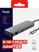 Hub USB Trust Dalyx 8in1 USB-C - USB-A 3.2/USB-A 2.0/2xUSB-C/HDMI/LAN/SD/microSD 0.5 m Gray (TR25672) - obraz 9