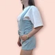 Жіночий джинсовий комбінезон, м’ятний, розмір S (арт. 412) - зображення 3