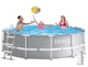 Басейн каркасний Intex 26716 круглий із ПВХ 366 x 99 см з фільтр-насосом 2006 л на годину чашею каркасом та драбиною Сірий (21-9-26716 #2025) - зображення 1
