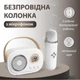 Портативна колонка з мікрофоном для караоке 5 Вт Platinum C-20 BT/TF/USB/FM з вологозахистом Біла - зображення 1
