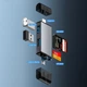 Кардридер Multifunction 7 в 1 Type C/USB2.0/USB3.0/Micro USB/TF/SD/USB-флеш ELOUGH 635 Silver - изображение 2