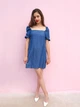 Жіноча однотонна сукня легкий денім із резинкою на спинці Boohoo Синя 9854-1111 M (42-44) - зображення 4