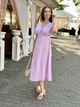 Длинное женское муслиновое платье Fashion 54/56 лиловый - изображение 2