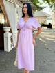 Длинное женское муслиновое платье Fashion 54/56 лиловый - изображение 4