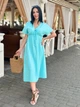 Длинное женское муслиновое платье Fashion 50/52 голубое - изображение 3