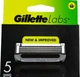 Сменные картриджи для бритья (лезвия кассеты) мужские Gillette Labs кассеты 5 шт - изображение 1