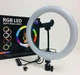 Светодиодная кольцевая LED лампа для селфи фото RGB с держателем для телефона 10" 26 см питание от USB - изображение 2