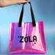 Сумка-шоппер Zola рожева голографічна із чорними ручками - зображення 2