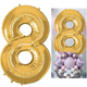 Balon Springos cyfra 8 foliowy 40 cm złoty PS0030 (5907719445298) - obraz 3