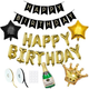 Balony Springos dekoracje z napisem happy birthday złoty/czarny/srebrny/biały 53 szt PS0034 (5907719445342) - obraz 9
