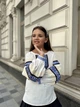 Вишиванка для дівчинки підліткова шкільна блуза українська вишита дитяча сорочка з мереживом святкова з орнаментом із льону бавовни IRmAS 1290 зріст розмір 134 біла - зображення 4