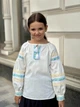 Вишиванка для дівчинки підліткова шкільна блуза українська вишита дитяча сорочка з мереживом святкова з орнаментом із льону бавовни IRmAS 1289 зріст розмір 164 біла - зображення 1