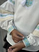 Вишиванка для дівчинки підліткова шкільна блуза українська вишита дитяча сорочка з мереживом святкова з орнаментом із льону бавовни IRmAS 1289 зріст розмір 164 біла - зображення 11
