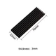 Радіатор для M.2 SSD Heatsink 2280 Solid State Hard Disk Aluminum Radiator with Thermal Silicone Pad PS5 Desktop PC NGFF NVME Black - зображення 2