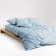 Простынь на резинке MirSon Soft Touch of Satin 019 Gray-blue 200x200 см (2200011285207) - изображение 2