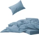 Простынь на резинке MirSon Soft Touch of Satin 019 Gray-blue 160x200 см (2200011285177) - изображение 1