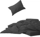 Простынь на резинке MirSon Soft Touch of Satin 005 Charcoal 90x200 см (2200011278087) - изображение 1