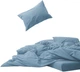 Простынь на резинке MirSon Soft Touch of Satin 019 Gray-blue 90x200 см (2200011285085) - изображение 1