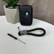 Кожаная ключница с брелоком для ключа BMW из натуральной бычьей кожи черная - изображение 1