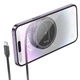 БЗП Hoco CQ18 Flash 2in1 Magnetic + iWatch (з retractable cable Type-C) Metal gray - зображення 5