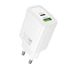 Мережевий зарядний пристрій HOCO N63 Gentle PD30W+QC3.0 (1USB-A/1C) (White) (219653) - зображення 1