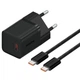 Сетевое зарядное устройство Baseus GaN5 Fast Charger (mini) 30W (1USB-C) + кабель Type-C to Type-C (P10110902) (Cluster Black) (218992) - изображение 1