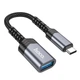 Переходник Hoco UA24 Type-C male to USB female 3.0 Metal gray - изображение 1