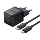 Сетевое зарядное устройство Baseus Palm Fast Charger 30W (1USB-A/1C) + кабель Type-C to Type-C (P1011160A) (Cluster Black) (226921) - изображение 1