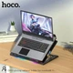 Подставка для ноутбука с охлаждением и RBG подсветкой Куллер HOCO DH11 с регулировкой угла наклона и подставкой для телефона Black - изображение 8