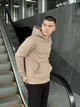 Чоловічий зимовий худі на флісі 3XL бежове (BLhu2557sa) - зображення 3