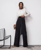Женские широкие брюки MAXI oversize из костюмной ткани с поясом чёрный 42-44 - изображение 1