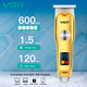 Триммер аккумуляторный для стрижки VGR V-290 GOLD, 3 насадки, LED дисплей - изображение 8
