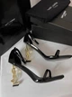 Босоніжки з логотипом Yves Saint Laurent YSL Opyum золоті підбори 37 (24 см) - изображение 1