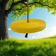 Дитяча гойдалка тарзанка підвісна на канаті кругла DISK WCG із регульованою довжиною мотузки для дому Жовтий - зображення 2