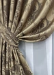 Комплект штор на люверсах VR-Textil Парча № 1775ш Бежевый с венге 155х270 см 2 шт (37-0259) - изображение 5