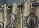 Комплект штор на люверсах VR-Textil Парча № 1776ш Бежевый с синим 155х270 см 2 шт (37-0261) - изображение 6