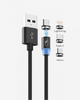 Магнитный кабель SkyDolphin S59KIT 3 в 1 для быстрой зарядки устройств USB, Lightning, microUSB, Type-C черный - изображение 2
