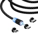 Магнитный кабель SkyDolphin S59KIT 3 в 1 для быстрой зарядки устройств USB, Lightning, microUSB, Type-C черный - изображение 3