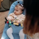 Детский шезлонг-качалка для новорожденных с игрушкой, голубой, 89х58х39см, регулируемый угол наклона, мягкое - зображення 5