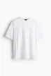 Футболка хлопковая длинная мужская H&M 271074658_white S Белая (2727000079550) - изображение 5
