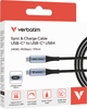 Kabel zasilający i synchronizujący Verbatim z wyświetlaczem 240 W, USB-C do USB-C, 120 cm, czarny (23942318491) - obraz 4