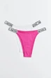 Набор трусиков H&M танга tanga mid rise M 2 шт white pink белый розовый 0163 - изображение 1