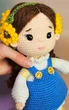 Сувенирная кукла амигуруми Девочка в синем сарафане (00022307) - изображение 6