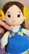 Сувенирная кукла амигуруми Девочка в синем сарафане (00022307) - изображение 10